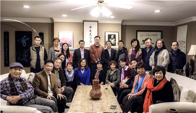 3　2017年12月16日，海外华人第一家文学馆洛夫文学馆开馆仪式，在加拿大大温哥华地区三角洲MUCHEN VILLA（